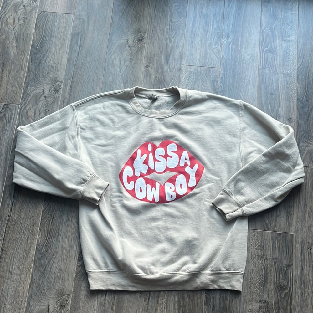 Kiss a Cowboy Crewneck Sweater